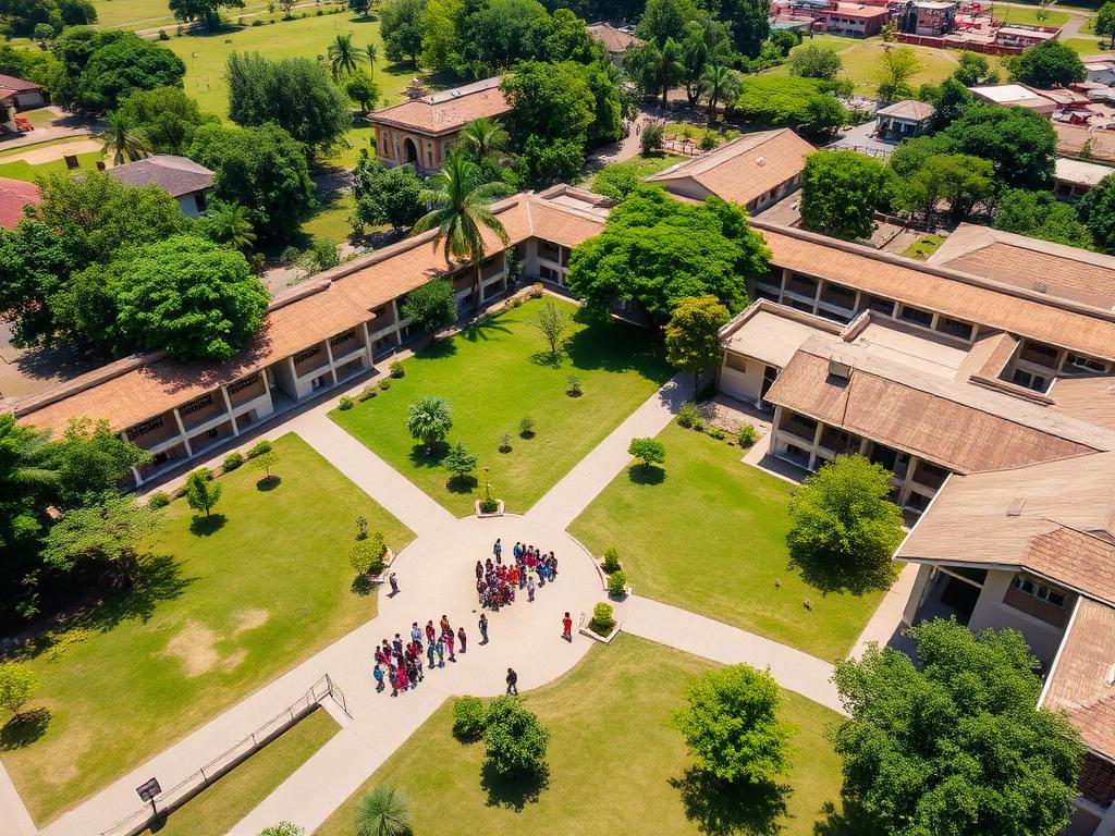 Aerial view of campus